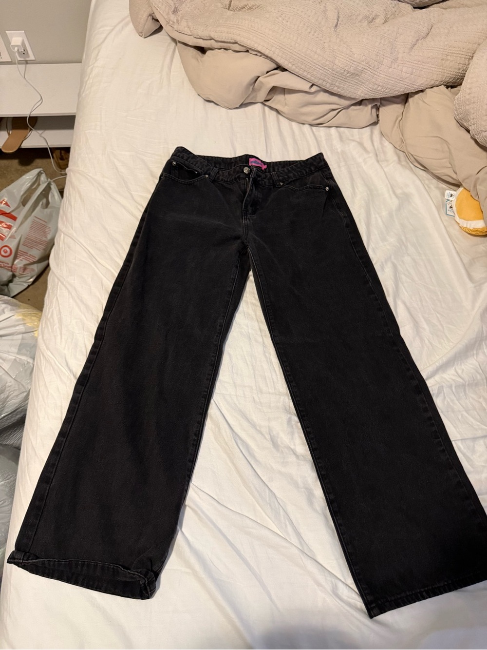 Edikted Black Wide-Leg Jeans